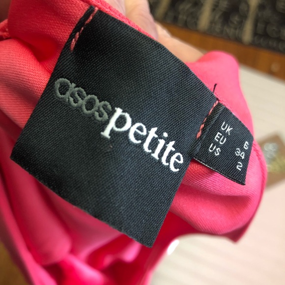 ASOS Petite Coral Pink Side Cut Outs Mini Dress - Picture 8 of 8